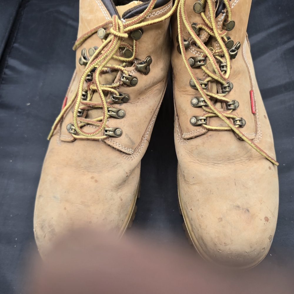 Tan Ankle-High Boots with Rugged Sole